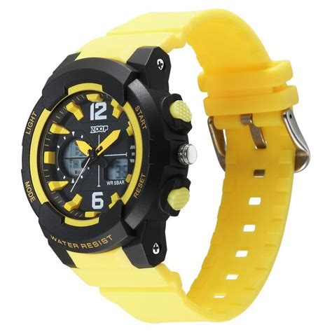 Buy Online Zoop Analog Digital Watch with Black Dial & Yellow Strap for ...