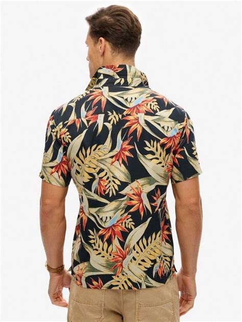 Superdry Hawaiian Printed Shirt, Navy