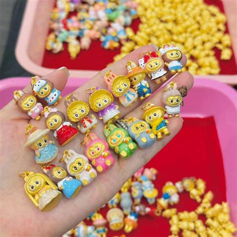 Restocked!!! 24k gold Labubu Pendant, Women's Fashion, Jewelry ...