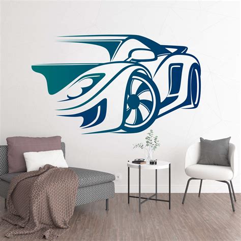 StickMe 'Sports Car Decorative - Creative - Colorful - Wall Sticker ...
