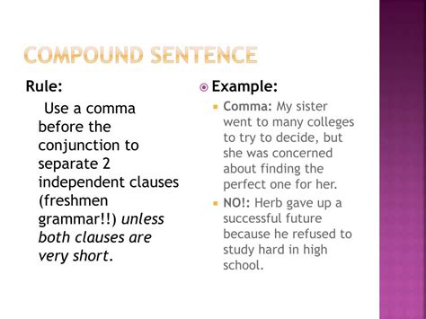 Image result for Compound Sentence Comma Examples