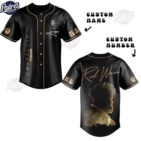 Rod Wave Nostalgia Tour Custom Black Baseball Jersey - Padres Jersey ...