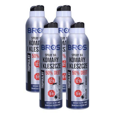Bros, Spray Komary Kleszcze Deet Tropikalny 180 X4 | Sklep EMPIK.COM