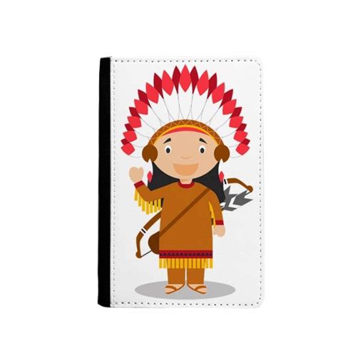beatChong Aboriginal Tribe USA Cartoon Passport Holder Travel Wallet ...