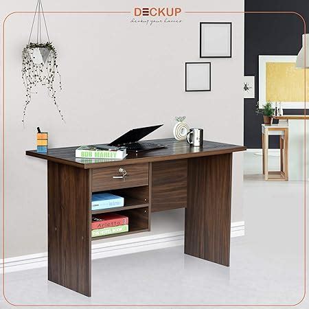 DeckUp Reno Engineered Wood Study Table and Office Desk (Walnut, Matte ...