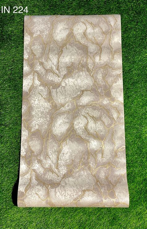White-Golden Marble Design Not Self Adhesive 53 Cm X 1000 Cm for PVC V