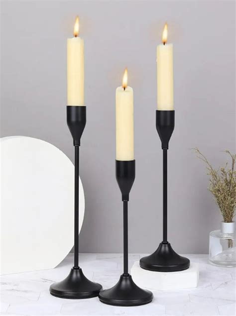 Forged Black Iron Tapered Candle Holder Flower Hand Forged Black Rustic ...