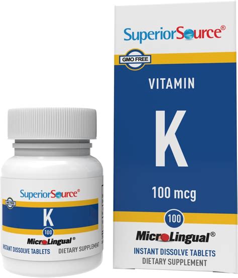 Amazon.com: Superior Source Vitamin K 100 mcg - Bone Strength & Health Support Supplement ...