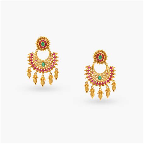 Chandbali Gold Drop Earrings