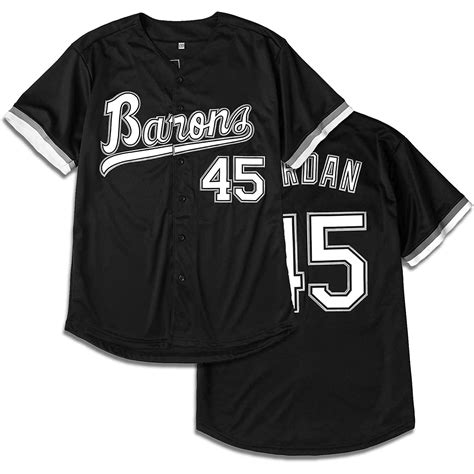 Tocament Birmingham Barons Michael Jordan 45 Baseball Jersey, Black ...