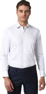 PETER ENGLAND Men Striped Formal White Shirt - Buy PETER ENGLAND Men ...