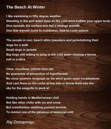 Winter Beach Poems