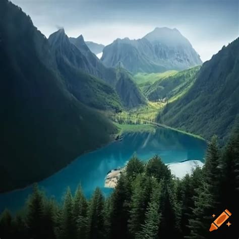 Realistic mountain house on a high altitude