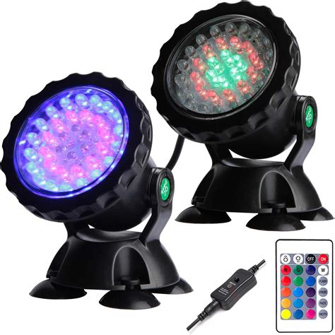 Amazon.com : ZHGSERVU Pond Lights LED Underwater Adjustable Fountain ...