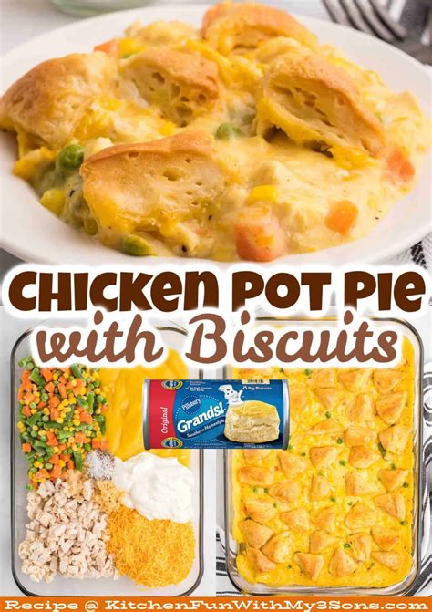 Chicken pot pie casserole with biscuits 10 minute prep family favorite ...