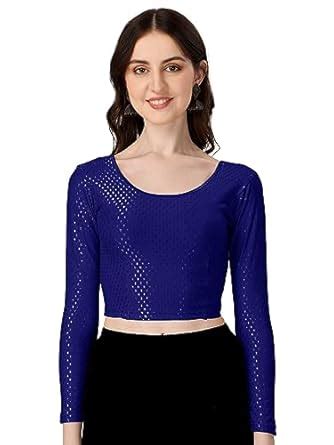 POOJARAN SAREE Round Neck Dobby Cotton Blend Stretchable Full Sleeve ...