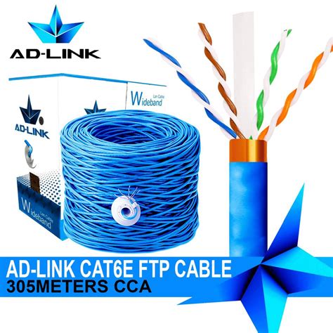 Ad-Link CAT6E 305m Indoor FTP (Foiled Twisted Pairs) Cable CCA Blue (AD ...