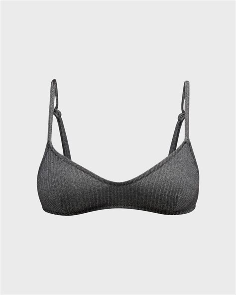 Solid and Striped The Rachel Lurex Rib Bralette Bikini Top | Neiman Marcus