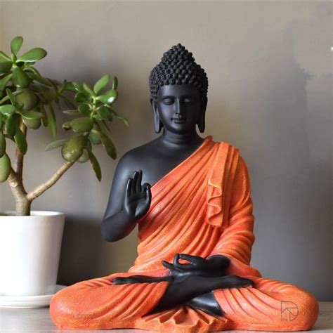 Harmony Orange Blessing Buddha Statue (15 inch) – The Decorshed