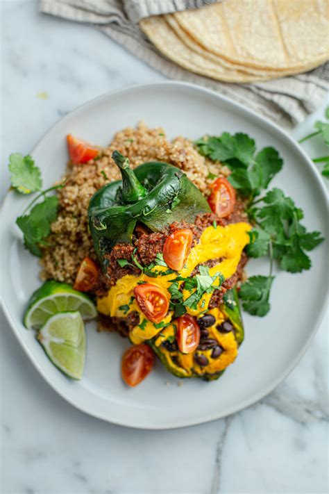 Black Bean Chile Relleno {wfpb + no oil} - Plant Craft