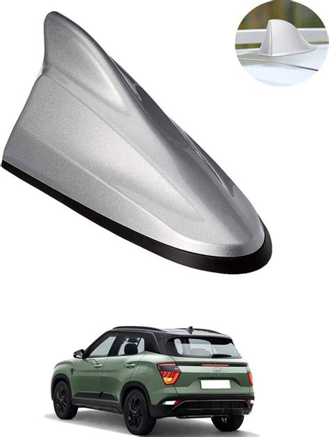 MATIES Car Shark Fin Antenna Roof Aerial Base Am/Fm Signal Silver For ...