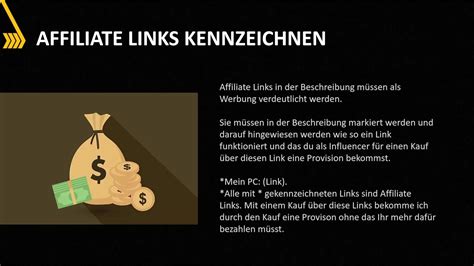 Correct labeling of advertising and affiliate links on YouTube