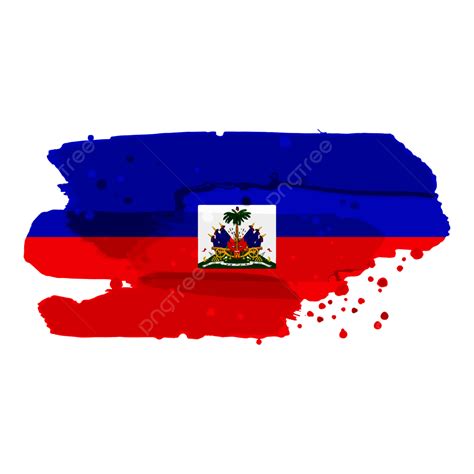 Haiti Flag PNG Image, Haiti Flag With Grunge Brush Watercolor Texture ...