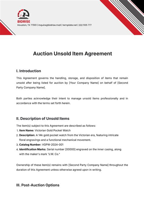 Free Auction Templates to Edit Online