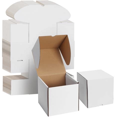 EYMPEU 20 Cardboard Boxes 6X6X6 Inch (15.3X15.3X15.3cm) White Shipping Box, Kraft Corrugated ...
