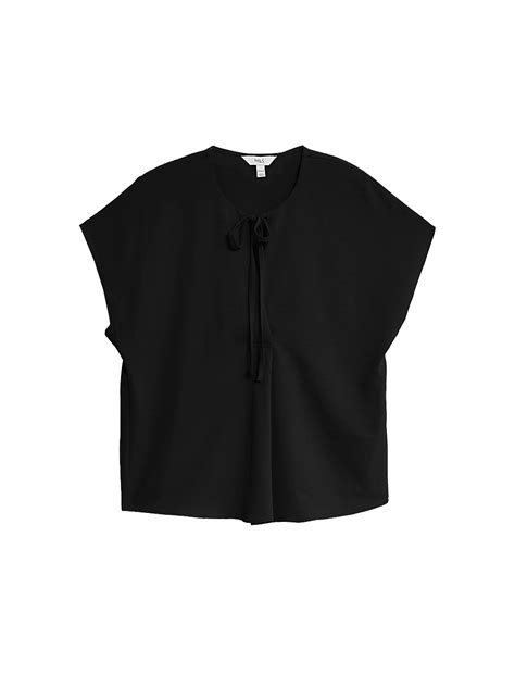 Buy Tie Neck Popover Blouse at Marks & Spencer