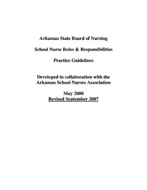 Fillable Online arsbn arkansas arkansas school nurse guidelines form ...