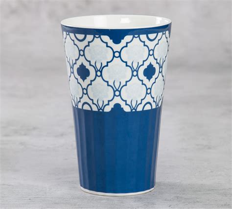 Buy Clay Craft India Circus Lattice Fence Bone China Lassi Glass Set ...