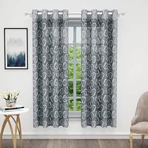 Buy MollisHomes Sheer Window Curtains Light Filtering Curtains 5 Feet ...
