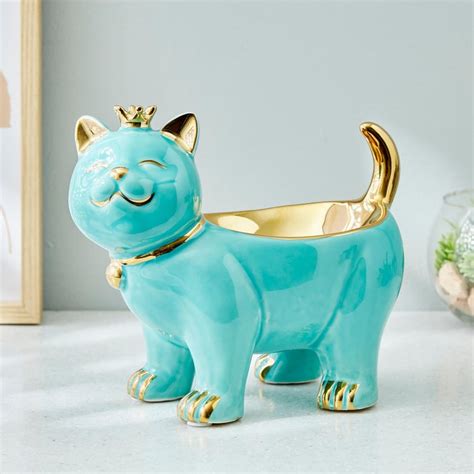 Buy Souvenir Ceramic Cat Figurine with Bowl from Home Centre at just ...