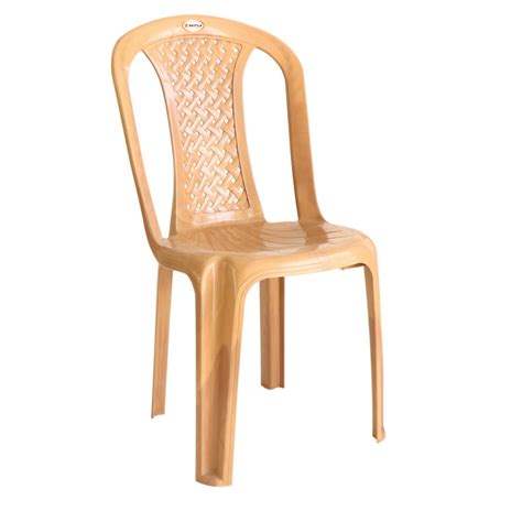 Settle Neo Comfort Armless Plastic Chair - Teakwood – Settle Furniture