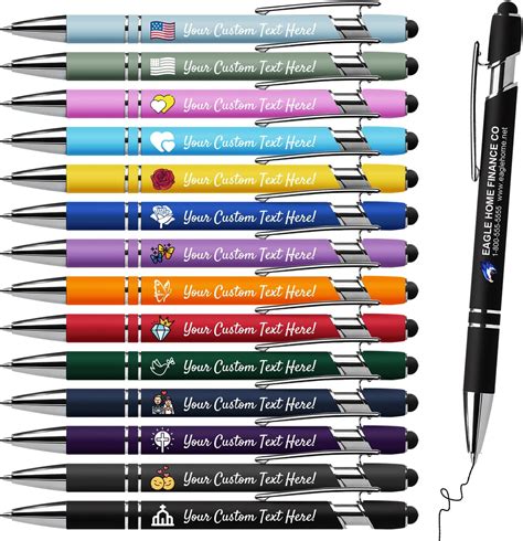 Amazon.com : Vebermo Personalized Pens with Stylus - Custom Metallic ...