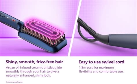 Philips Hair Straightener Brush- Advanced Ionic Care For 5X Better ...