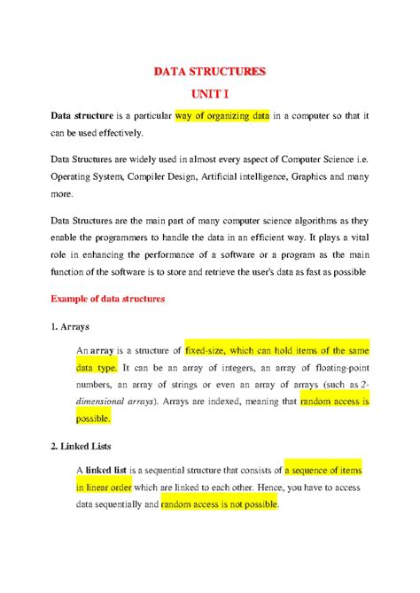UNIT-3 - 3rd semester notes linked list ( data structure) - UNIT- 3 ...