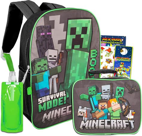 Amazon.com: Minecraft Backpack and Lunch Box for Kids - Minecraft ...