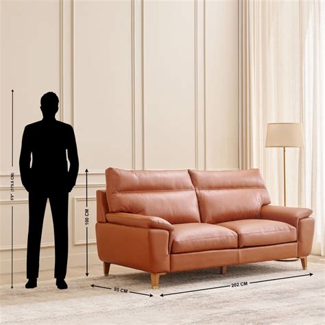 Buy Aprilla NXT Half Leather 3+2+1 Seater Sofa Set - Tan from Home ...