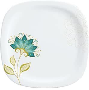 Buy Servewell Exotic Bloom Square Round Melamine Dinner Plate Set, 28cm ...