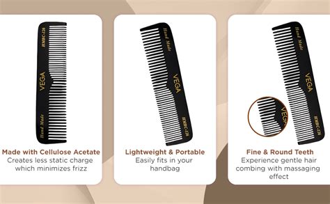Buy Vega Pocket Comb for Hair Styling | Compact Wide & Fine Tooth ...