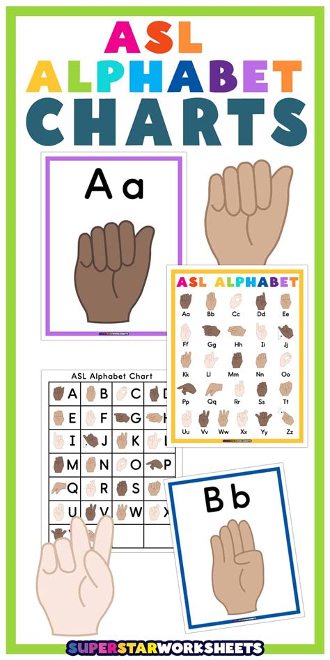 ASL Alphabet Chart - Superstar Worksheets