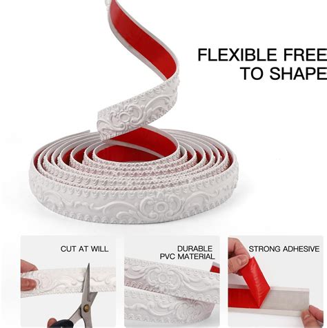 Buy SUJIAMEI 16.4FT Flexible Molding Trim Self Adhesive, Peel and Stick ...
