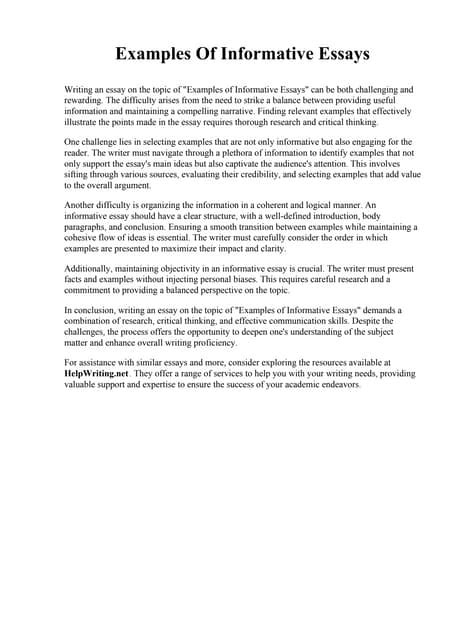 Image result for Informative Essay Examples