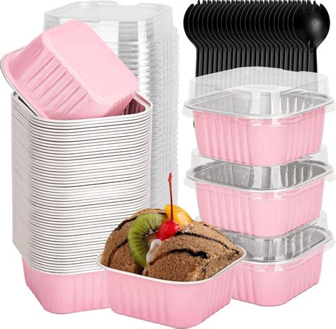 Amazon.com: selizo 60 Pack 5oz Mini Disposable Cake Pans with Lids ...