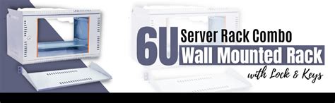 Server Rack 6U Combo Wall Rack Mount with 6 Power Socket & Cable - Lock ...