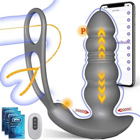 Amazon.com: Prostate Massager Male Sex Toy - Thrusting Anal Plug ...