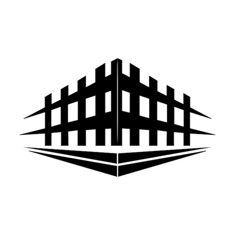 Zaun-Symbol-Logo-Vektor-Design-Vorlage | Premium Vektor