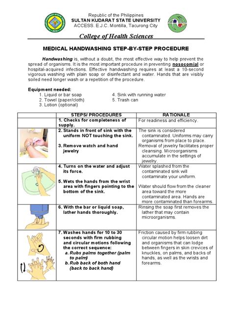 Image result for Hand Washing Checklist